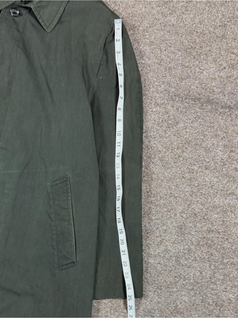 Vintage London Fog Dark Green Trench Coat Men’s 40 Medium Unlined Lightweight - Picture 6 of 9